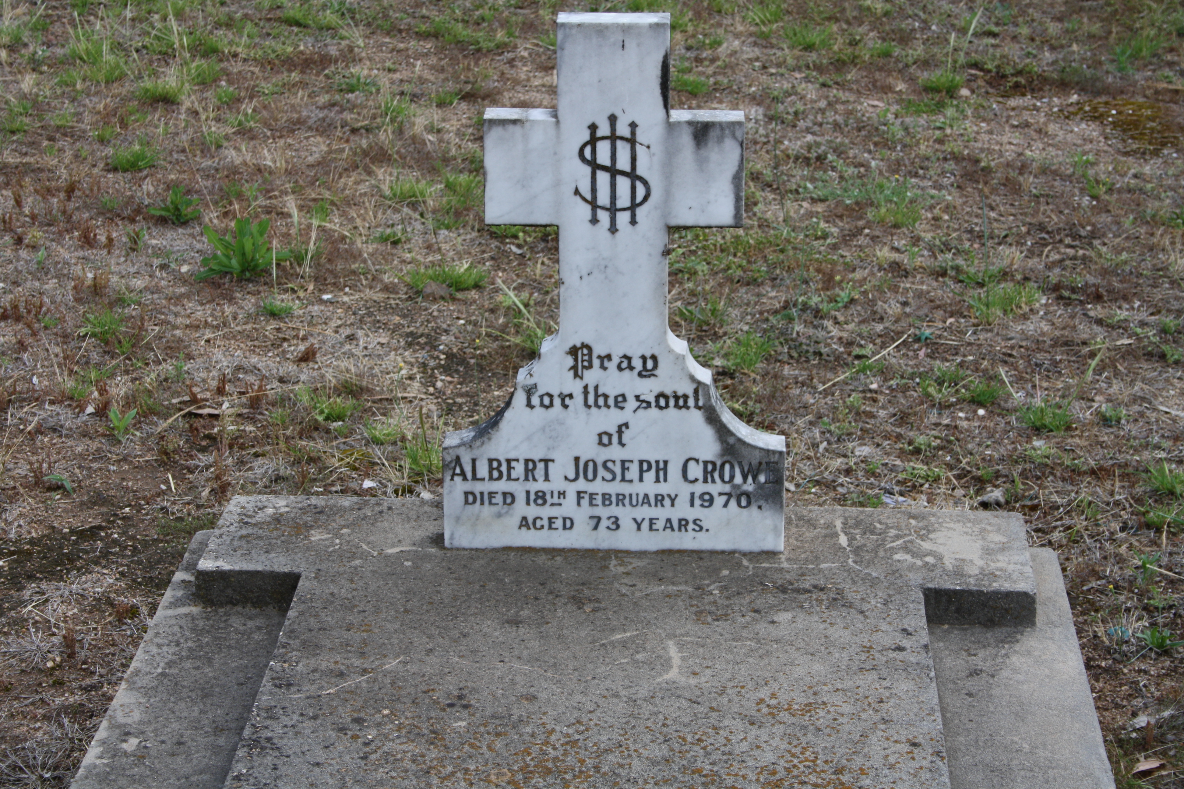 Albert Joseph Crowe's grave in Murringo Cemetery
